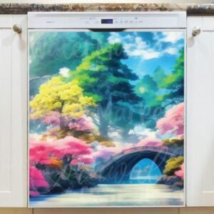 Beautiful Spring Bridge Magnetic Dishwasher Door Cover