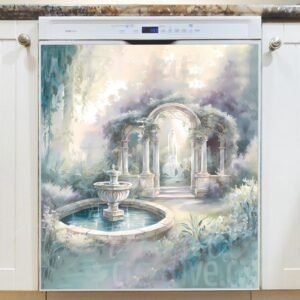 Gazebo and Fountain in the Garden Magnetic Dishwasher Door Cover
