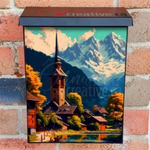 Little Village in the Alps Colonial Mailbox Cover
