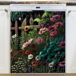 Wildflowers beside the Fence Magnetic Dishwasher Door Cover
