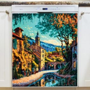 Small Town in Spain Magnetic Dishwasher Door Cover