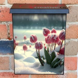 Tulips in the Snow Colonial Mailbox Cover
