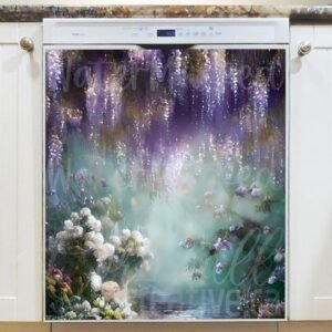 Lilac and Roses at the Lake Magnetic Dishwasher Door Cover