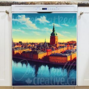 Old Town Stockholm, Sweden Magnetic Dishwasher Door Cover