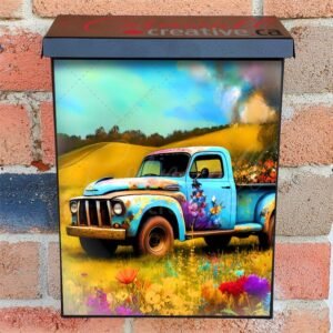 Old Farmhouse Truck #4 Colonial Mailbox Cover