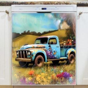 Old Farmhouse Truck #4 Magnetic Dishwasher Door Cover
