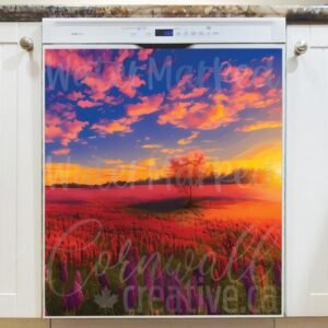 Lavender and Poppy Field Magnetic Dishwasher Door Cover