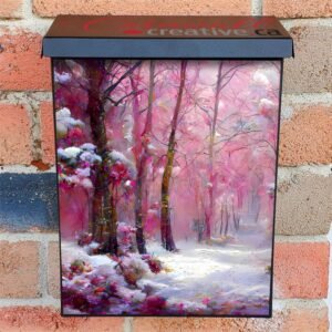 Beautiful Snowy Garden Colonial Mailbox Cover