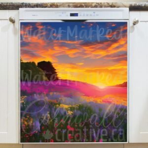 Beautiful Flower Fields Magnetic Dishwasher Door Cover