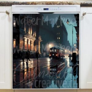 European City after Rain Magnetic Dishwasher Door Cover