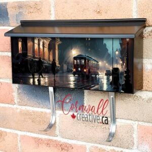 European City after Rain Wall-mounted Townhouse Mailbox Cover