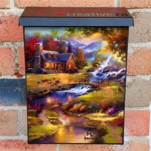 Cozy Cabin in the Woods Colonial Mailbox Cover