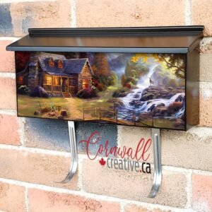 Cozy Cabin in the Woods Wall-mounted Townhouse Mailbox Cover
