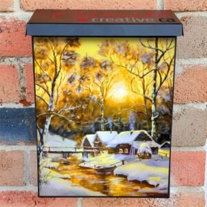 Little Winter Cabin Colonial Mailbox Cover
