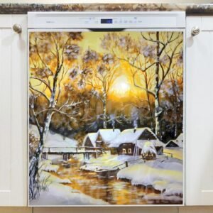 Little Winter Cabin Magnetic Dishwasher Door Cover