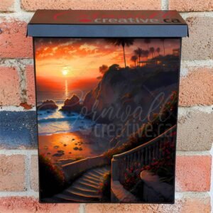 Sunset at Laguna Beach #2 Colonial Mailbox Cover