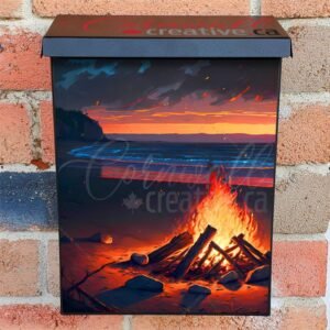 Bonfire on the Beach Colonial Mailbox Cover