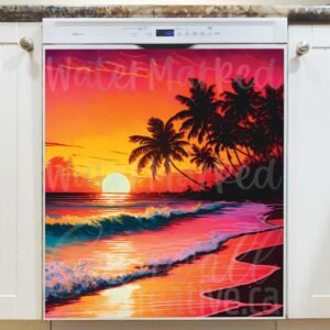 Paradise Sunset Magnetic Dishwasher Door Cover