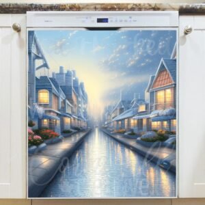 Little Town After Rain Magnetic Dishwasher Door Cover