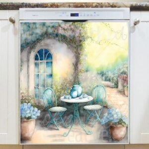Morning Coffee on the Terrace #1 Magnetic Dishwasher Door Cover