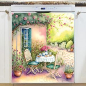 Morning Coffee on the Terrace #4 Magnetic Dishwasher Door Cover