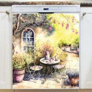 Morning Coffee on the Terrace #5 Magnetic Dishwasher Door Cover