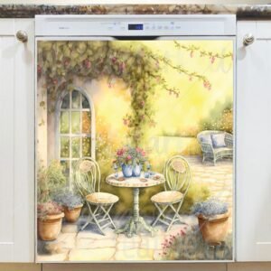 Morning Coffee on the Terrace #6 Magnetic Dishwasher Door Cover