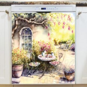 Morning Coffee on the Terrace #7 Magnetic Dishwasher Door Cover