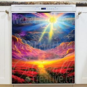 Beautiful Rainbow Landscape Magnetic Dishwasher Door Cover