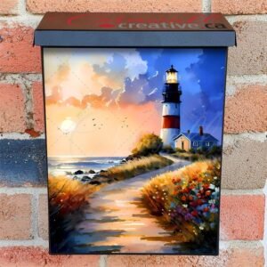 Path to the Lighthouse Colonial Mailbox Cover