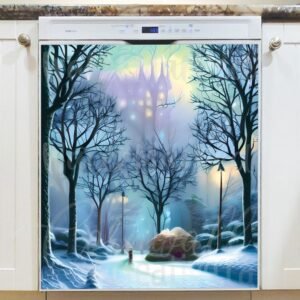 Winter Walk in the Park Magnetic Dishwasher Door Cover