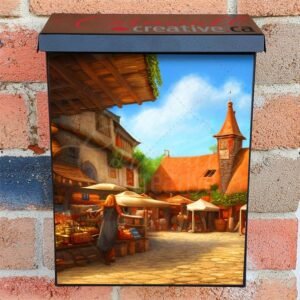 Farmer's Market in the Village Colonial Mailbox Cover