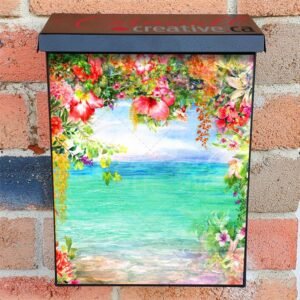 Flower Gate to the Sea Colonial Mailbox Cover