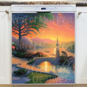 Beautiful View at the Lake Magnetic Dishwasher Door Cover
