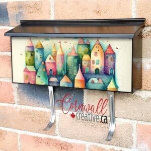 Cute Colorful Houses #1 Wall-mounted Townhouse Mailbox Cover