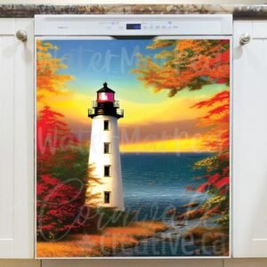 Autumn Lighthouse Magnetic Dishwasher Door Cover