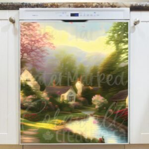 Little Summer Town Magnetic Dishwasher Door Cover