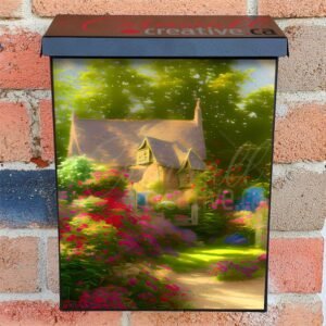 Pretty Cottage in the Woods Colonial Mailbox Cover