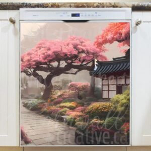 Cherry Tree Blossoming in Japan Magnetic Dishwasher Door Cover