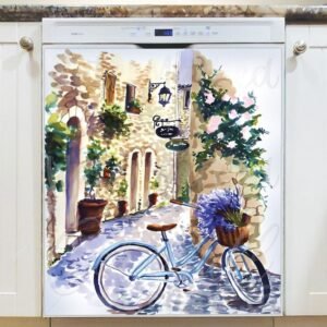 Tuscan Lavender Bicycle Magnetic Dishwasher Door Cover